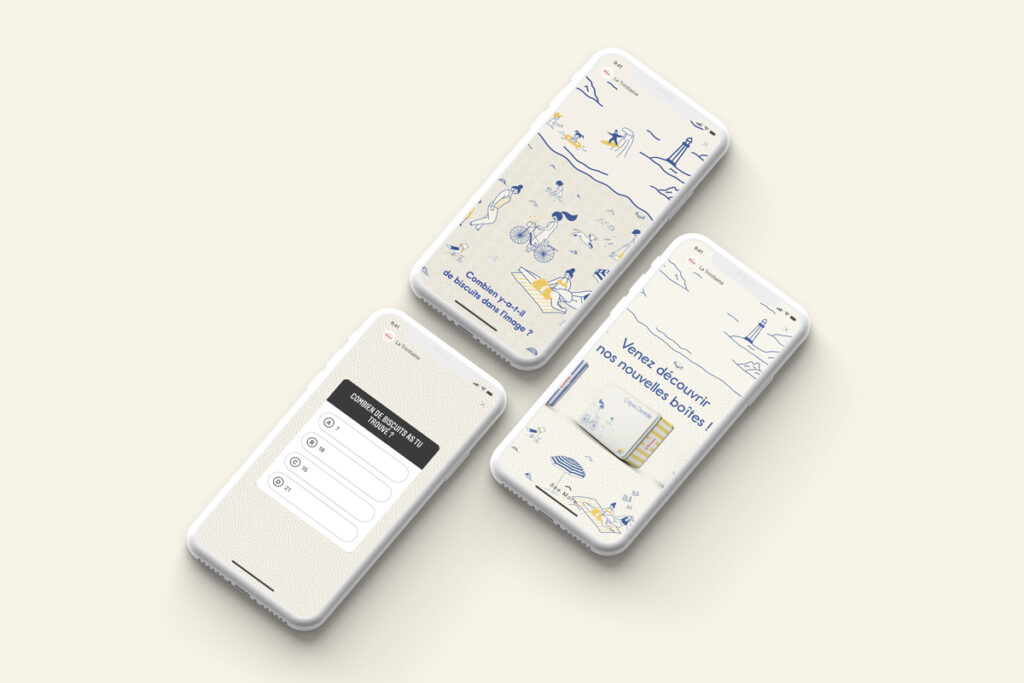 Projet lauréat concours, réalisé pour la biscuiterie la Triniatine. Agence graphique Lunéa Studio à Rennes et Brest