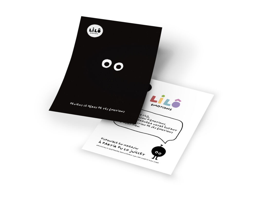 Lilo, un jeu éduco-ludique interactif basé sur les émotions, composé d'un jeu de cartes et d'une application mobile. Lunéa Studio agence graphique pour la santé, le bien-être et la cosmétique. Identité visuelle, communication 360, support imprimés.