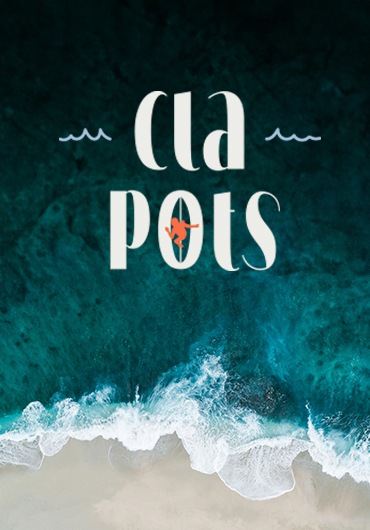 Découvrez la charte graphique de Clapots, école de surf à Crozon. Création de logo, motifs illustratifs et palette de couleurs inspirés par l’univers du surf débutant.