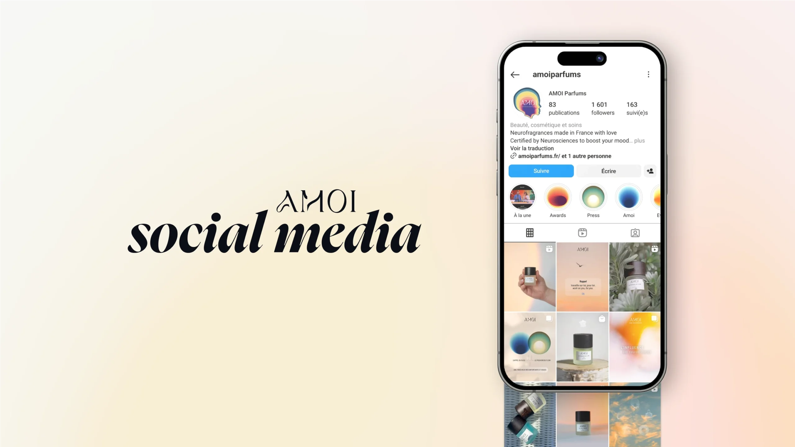 lunea studio projet amoi parfum social media