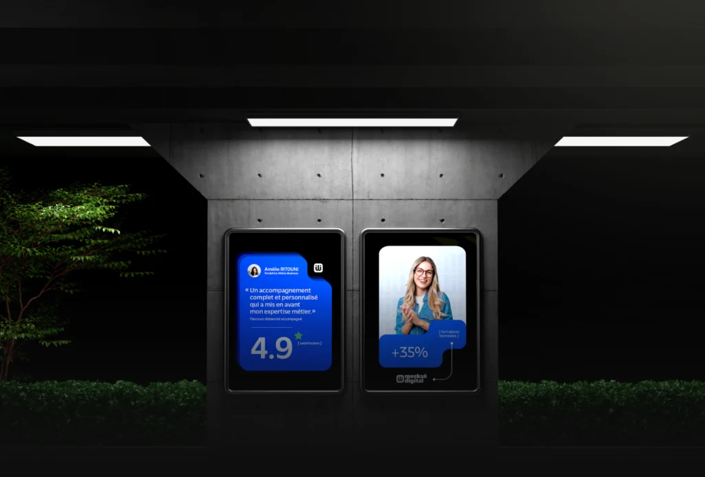 lunea studio agence graphique projet client meskan digital presentation affiches
