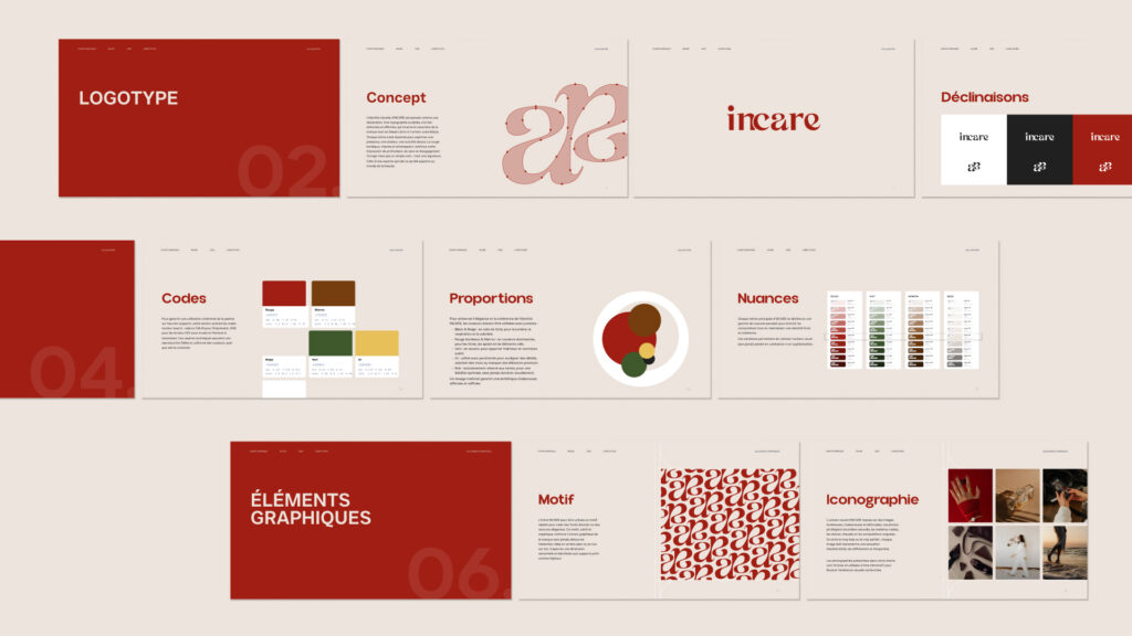 lunea studio agence graphique projet client incare prensation identite visuelle marketing cosmétique